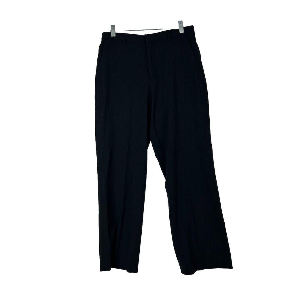 Calvin Klein Dress Pants Womens Sz 16/29" Black Flat Front Pockets Straight Leg